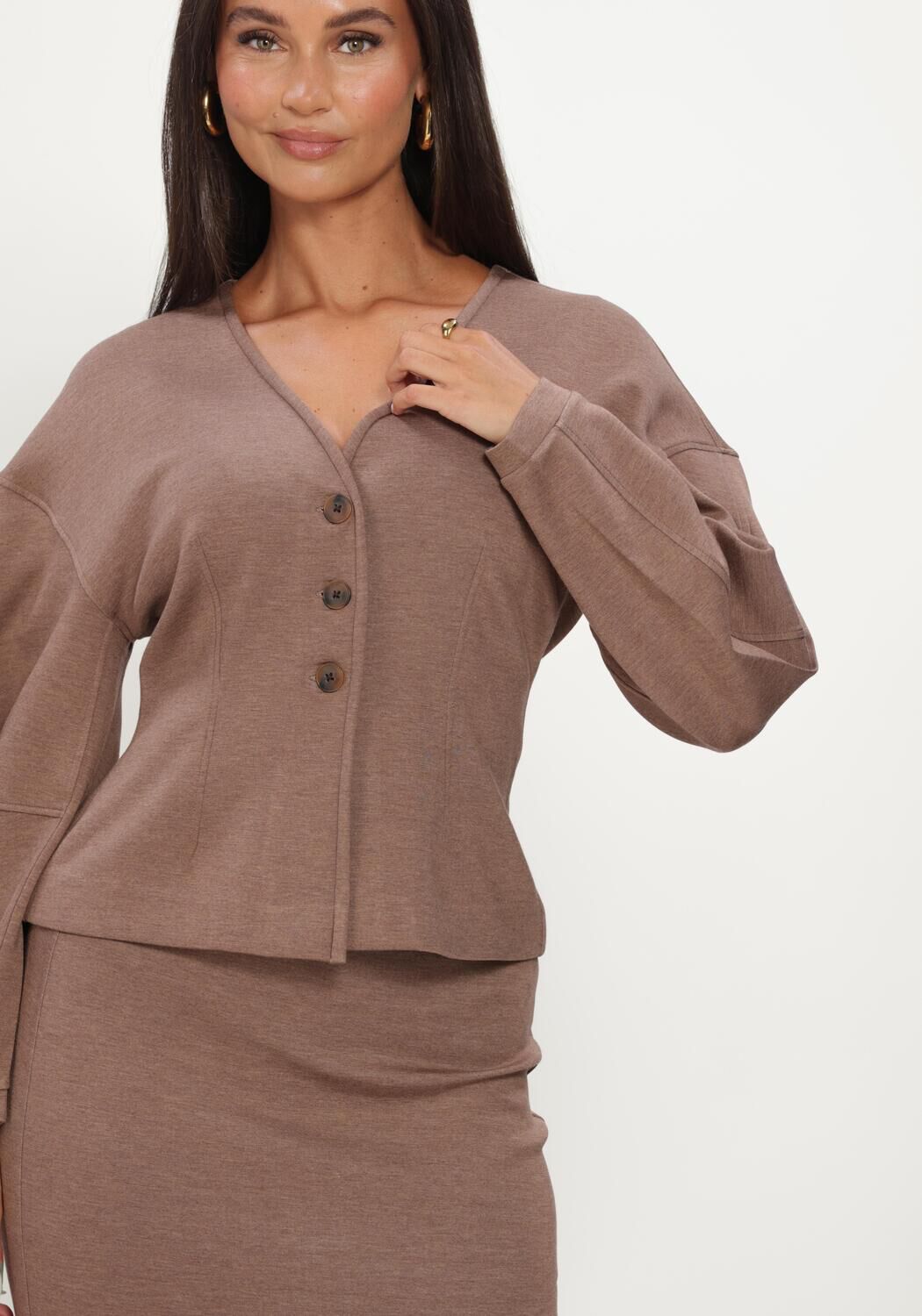INWEAR Pull FARIIW VINCENTIW MEL JACKET en marron - large
