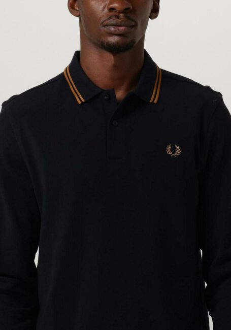 Donkerblauwe FRED PERRY Polo TWIN TIPPED FRED PERRY SHIRT LONG SLEEVE - large