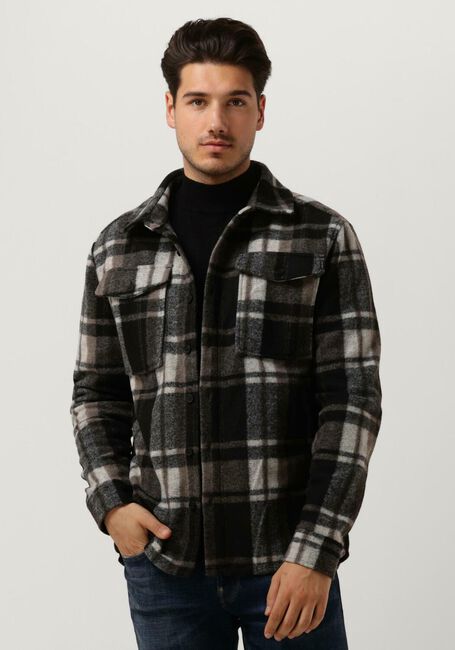 Zwarte PUREWHITE Overshirt CHECK WOOL LOOK SHIRT - large