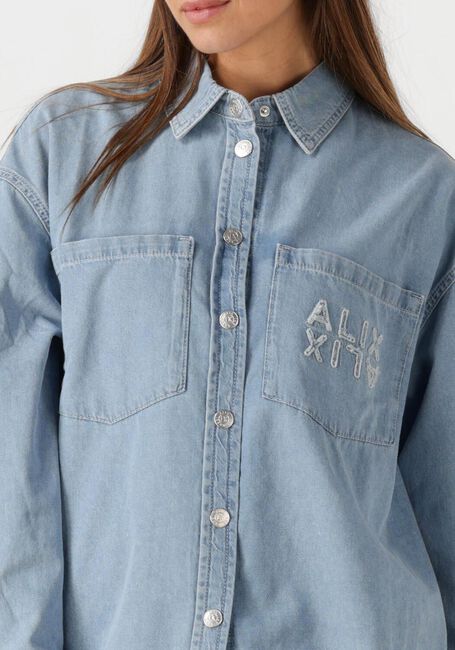 Blauwe ALIX THE LABEL  LADIES WOVEN CHAMBRAY PEPLUM DENIM BLOUSE - large