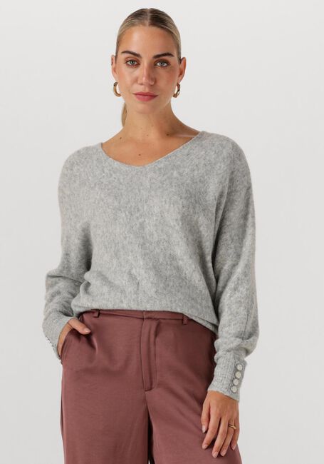 Lichtgrijze SUMMUM Trui OVERSIZED SWEATER WOOL ELASTANE BLEND KNIT - large