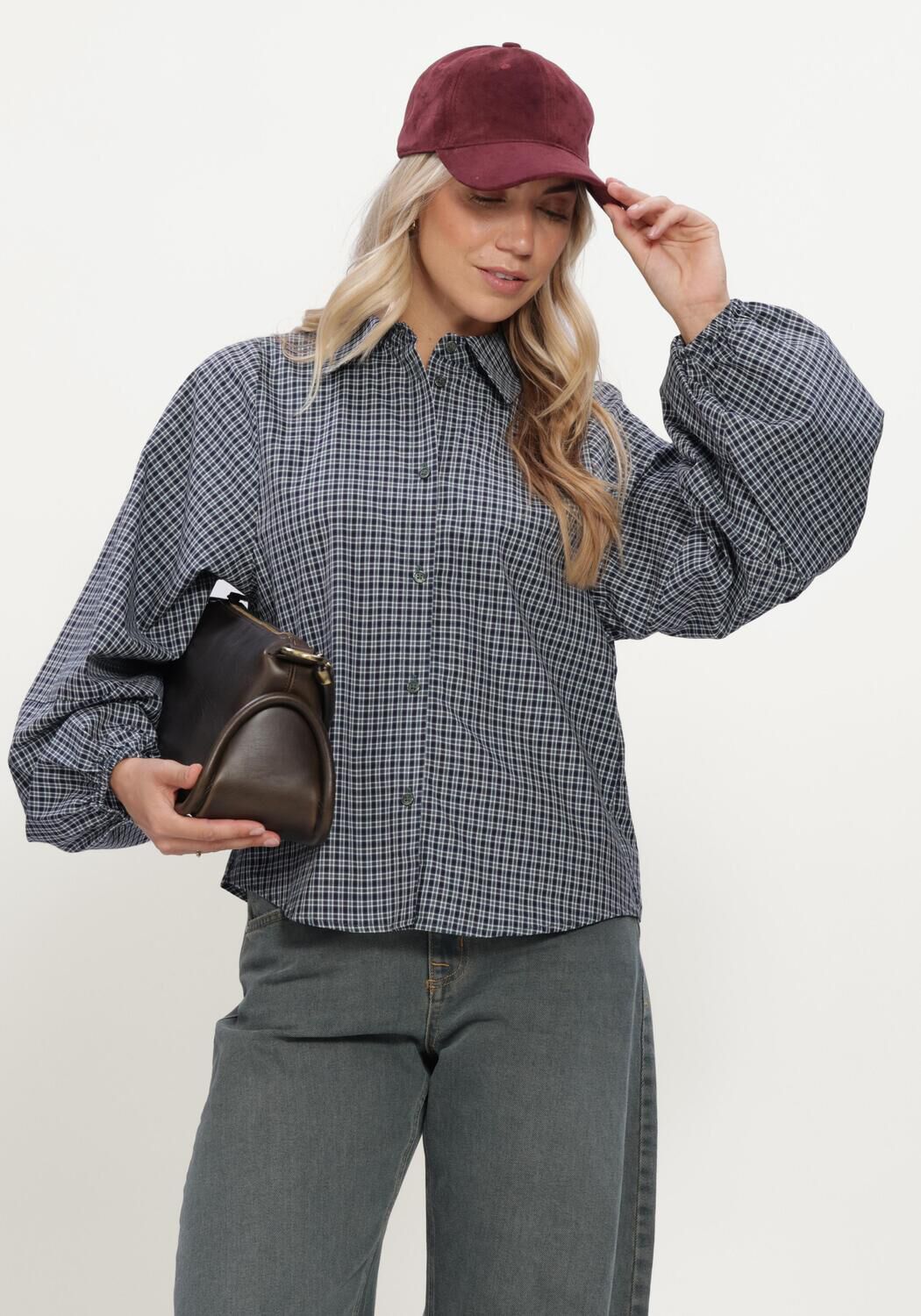 MY ESSENTIAL WARDROBE MWILSE BALLOON SLEEVE SHIRT Blouses Bleu fonc&eacute; - large