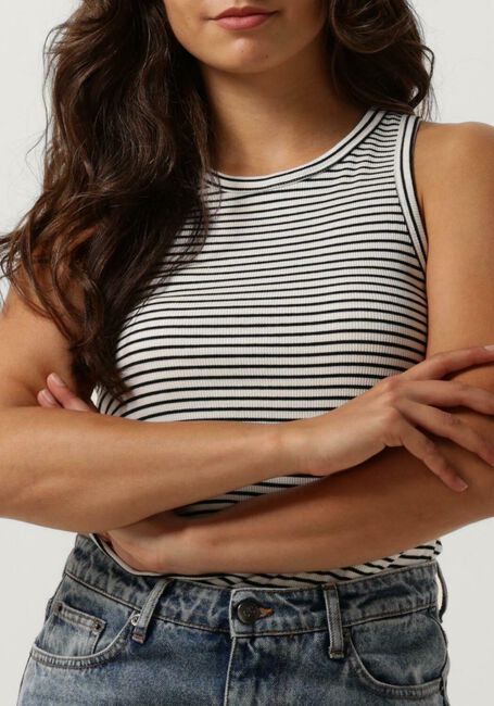 CO'COUTURE Haut SARA STRIPE RIB TANK TOP en blanc - large