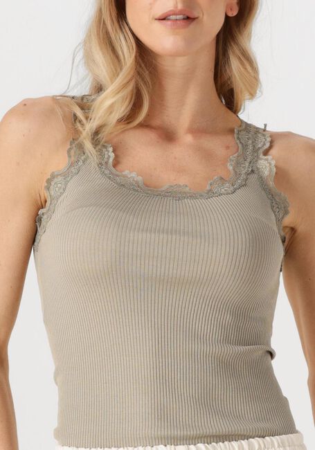 ROSEMUNDE Haut BABETTE SILK TOP W/ LACE en vert - large