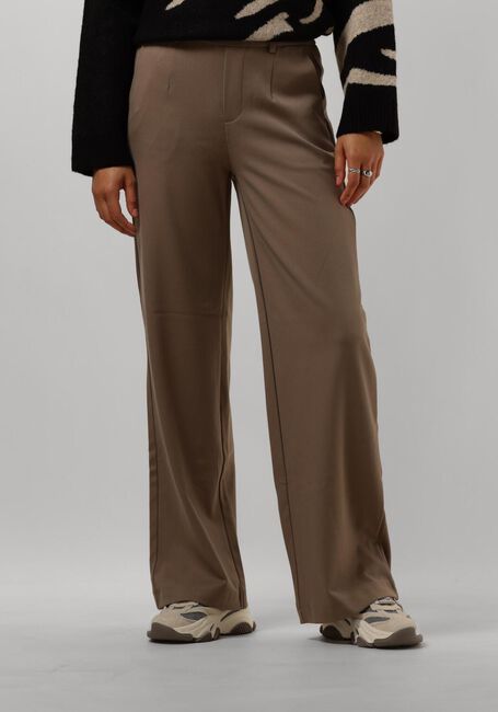 OBJECT Pantalon large OBJLISA WIDE PANT en taupe - large