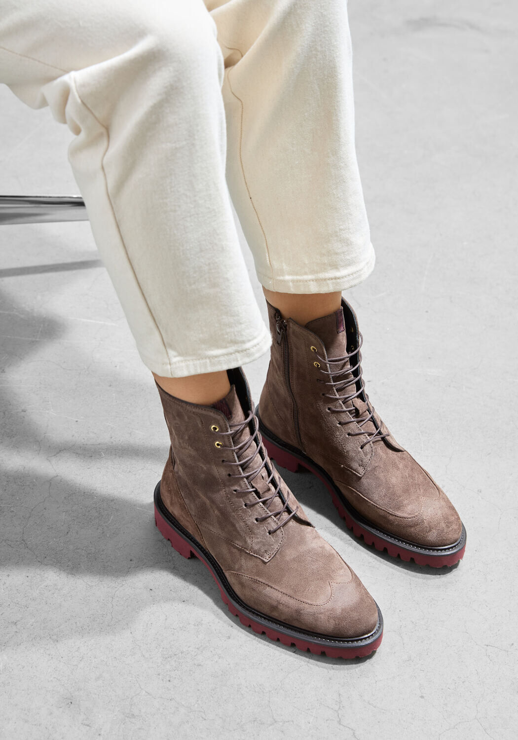 FLORIS VAN BOMMEL Bottines &agrave; lacets SELSI 02.05 en marron - large