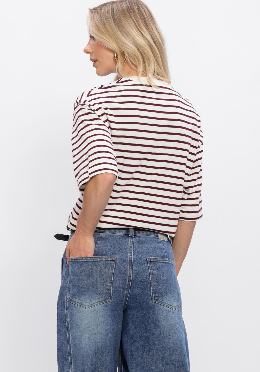 CATWALK JUNKIE LOOSE FIT STRIPED TSHIRT Hauts & T-shirts en rouge - large