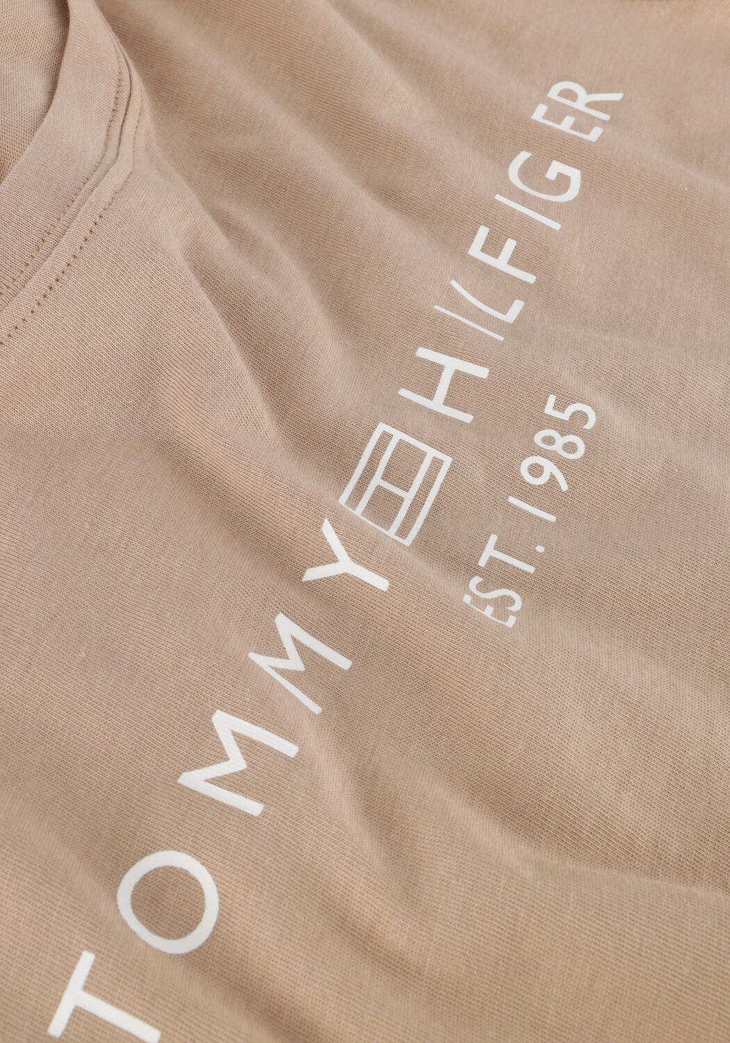 TOMMY HILFIGER T-shirt REG CORP LOGO C-NK SS en beige - large