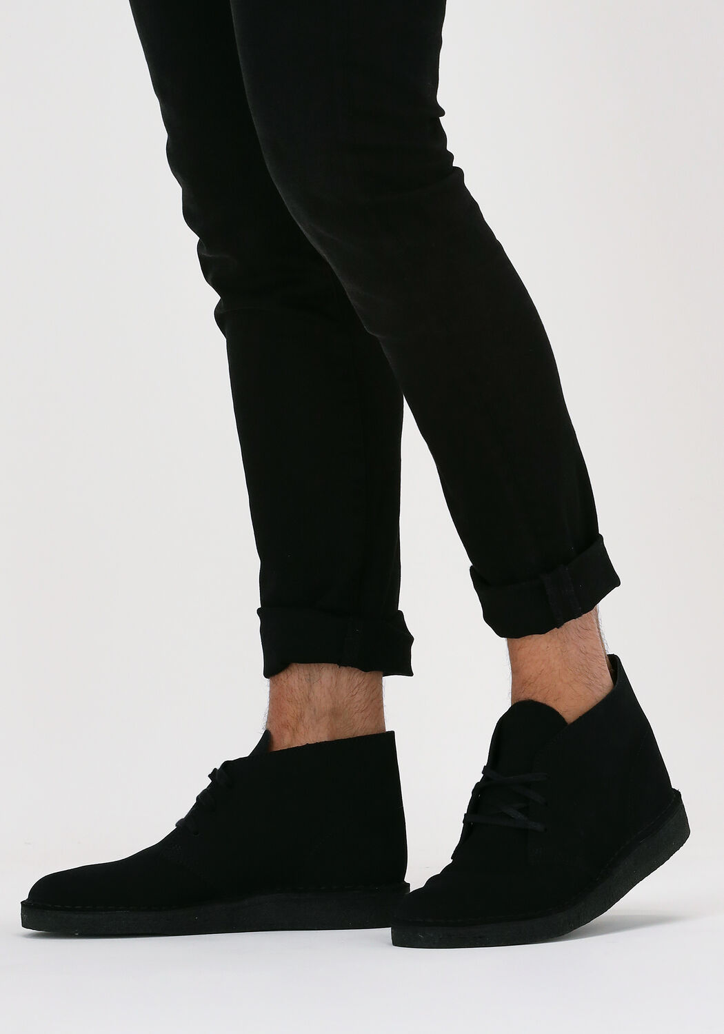 CLARKS ORIGINALS Bottines &agrave; lacets DESERT COAL en noir - large