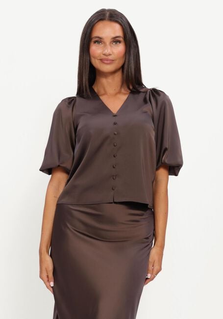 Y.A.S. YASPELLA 2/4 V-NECK TOP Blouses en marron - large