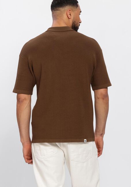 Bruine ANERKJENDT Polo AKVILHELM NEEDLE RIB SS KNIT - large