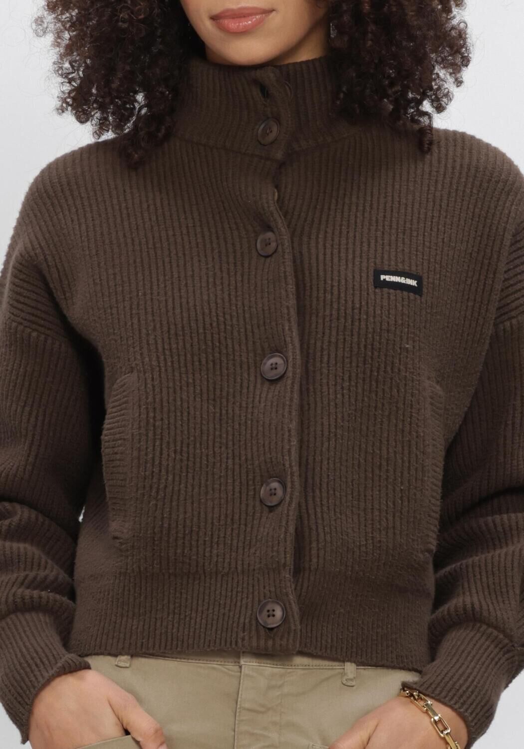 PENN & INK Pull W26B427 en marron - large