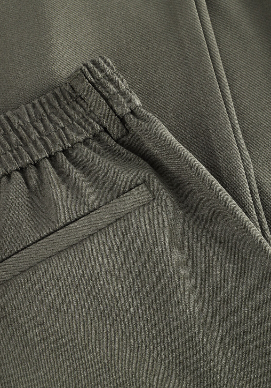 Khaki OBJECT Wijde broek OBJLISA WIDE PANT - large