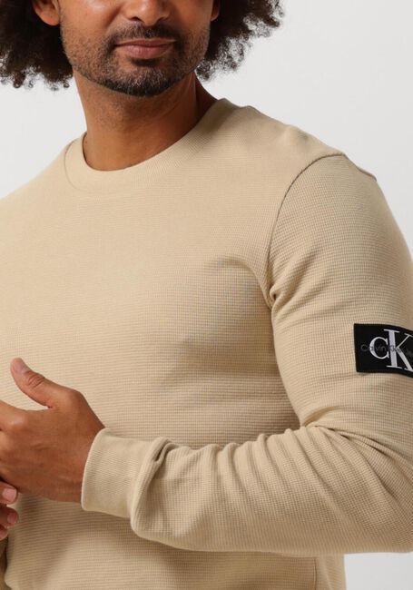 CALVIN KLEIN Chandail BADGE WAFFLES LS TEE Kaki - large