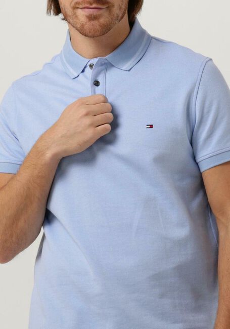 TOMMY HILFIGER Polo PRETWIST MOULINE TIPPED POLO Bleu clair - large