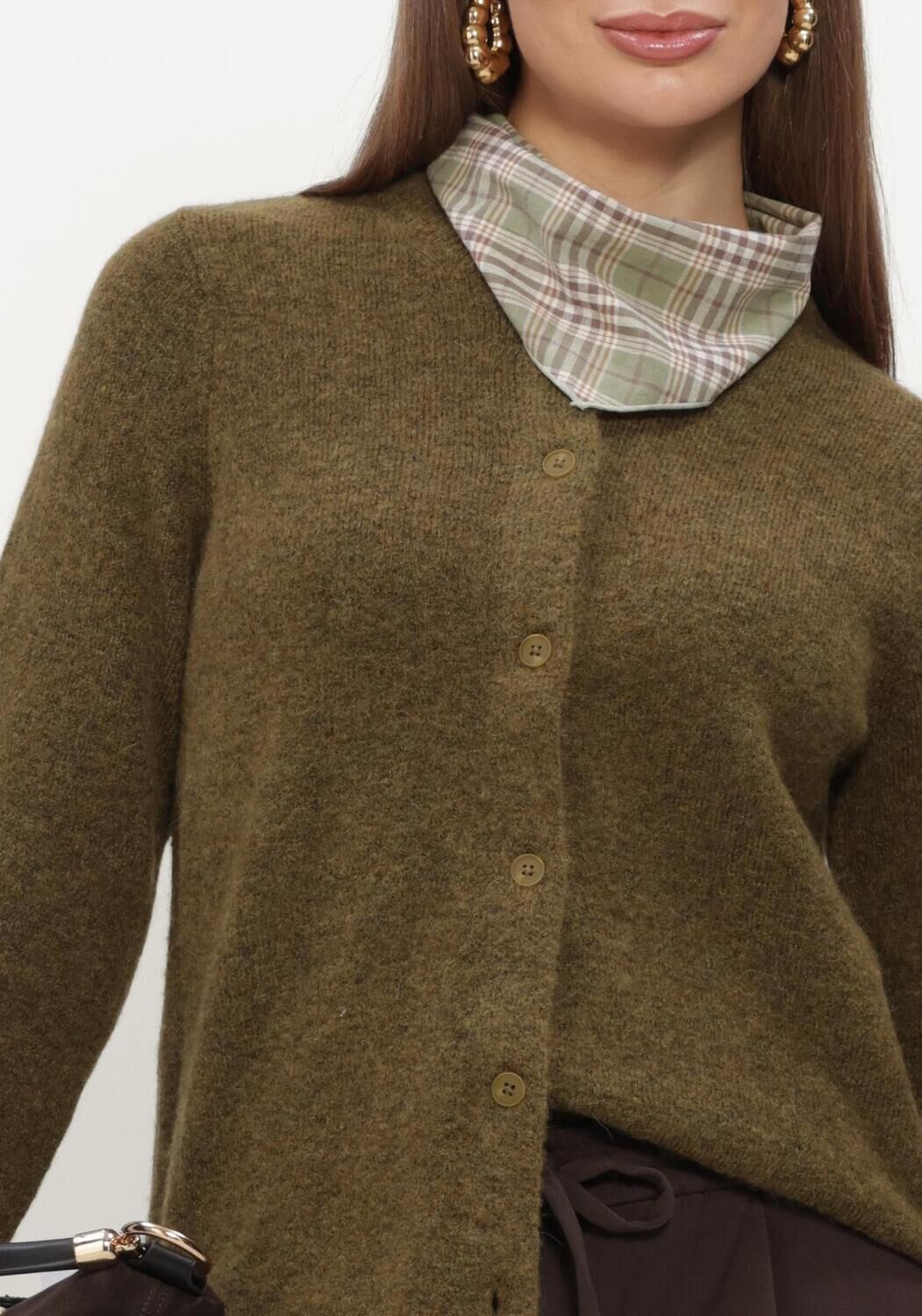 Groene SELECTED WOMEN Vest SLFLULU NEW LS KNIT CARDIGAN - large