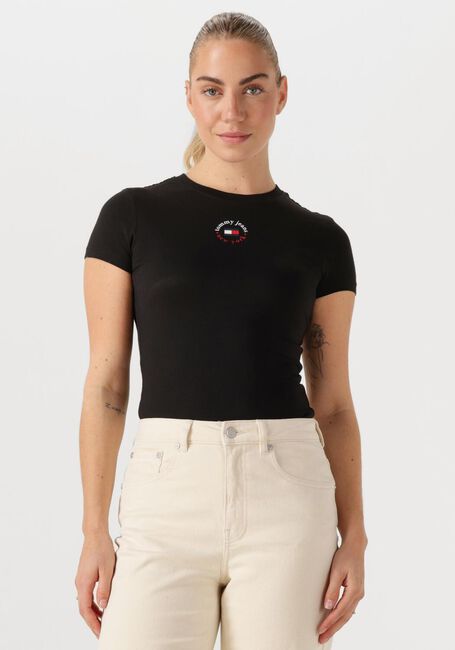 TOMMY JEANS T-shirt TJW SLIM ESSENTIAL LOGO 2 TEE en noir - large
