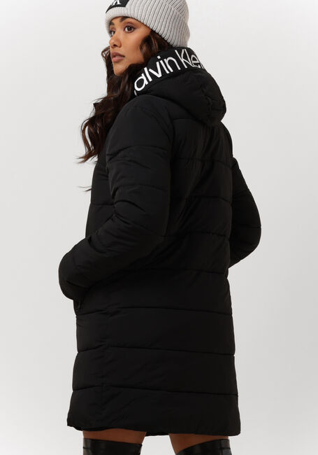 Zwarte CALVIN KLEIN Gewatteerde jas LOGO HOOD LW PADDED COAT - large