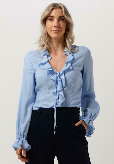 VANILIA STRUCTURE RUFFLE TOP Blouses Bleu clair - large