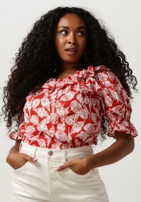 SCOTCH & SODA Haut OFF SHOULDER TOP WITH RUFFLESDA en rouge - large