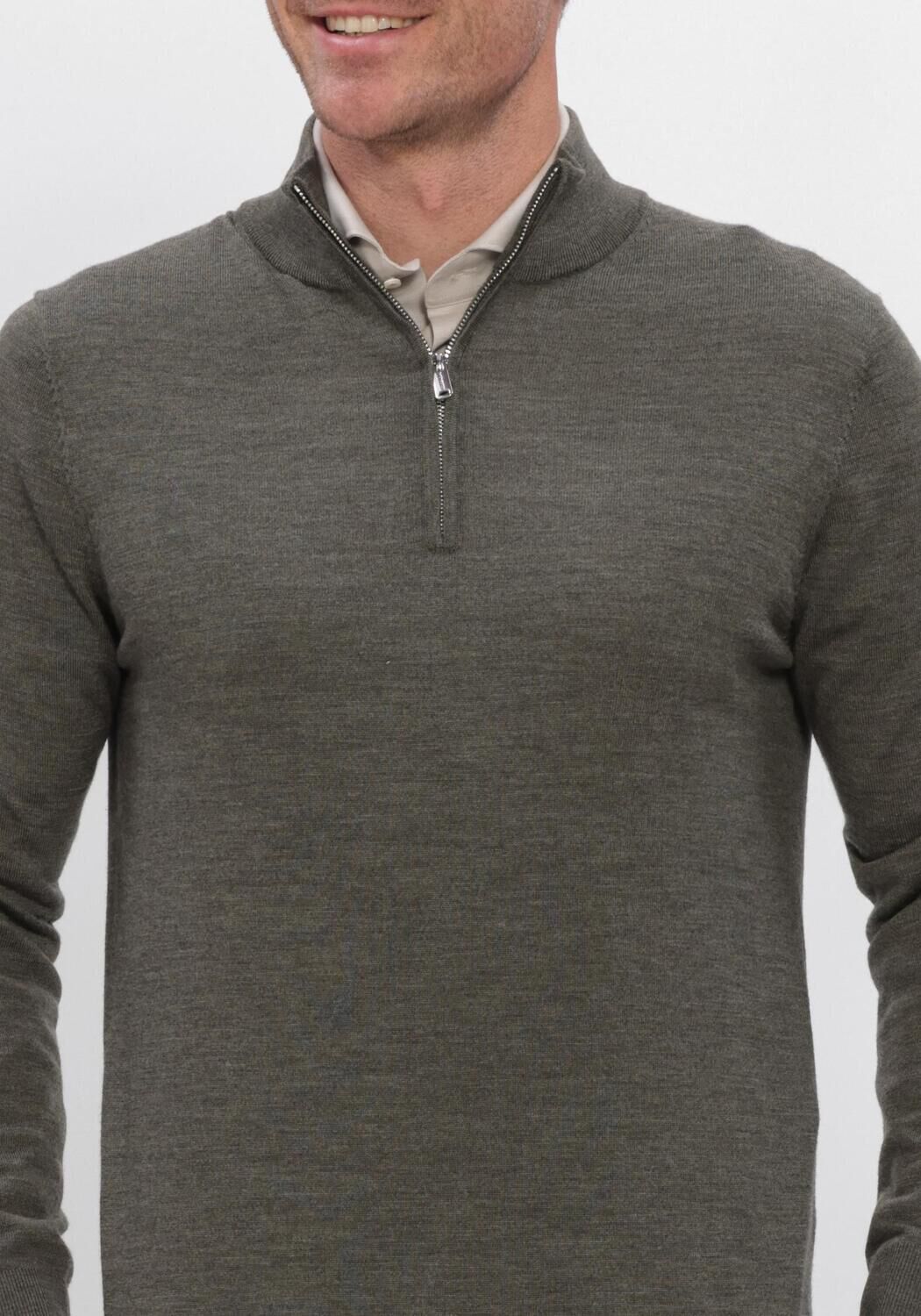 PROFUOMO Pull PULLOVER HALF ZIP EXTRAFINE MERINO Vert fonc&eacute; - large