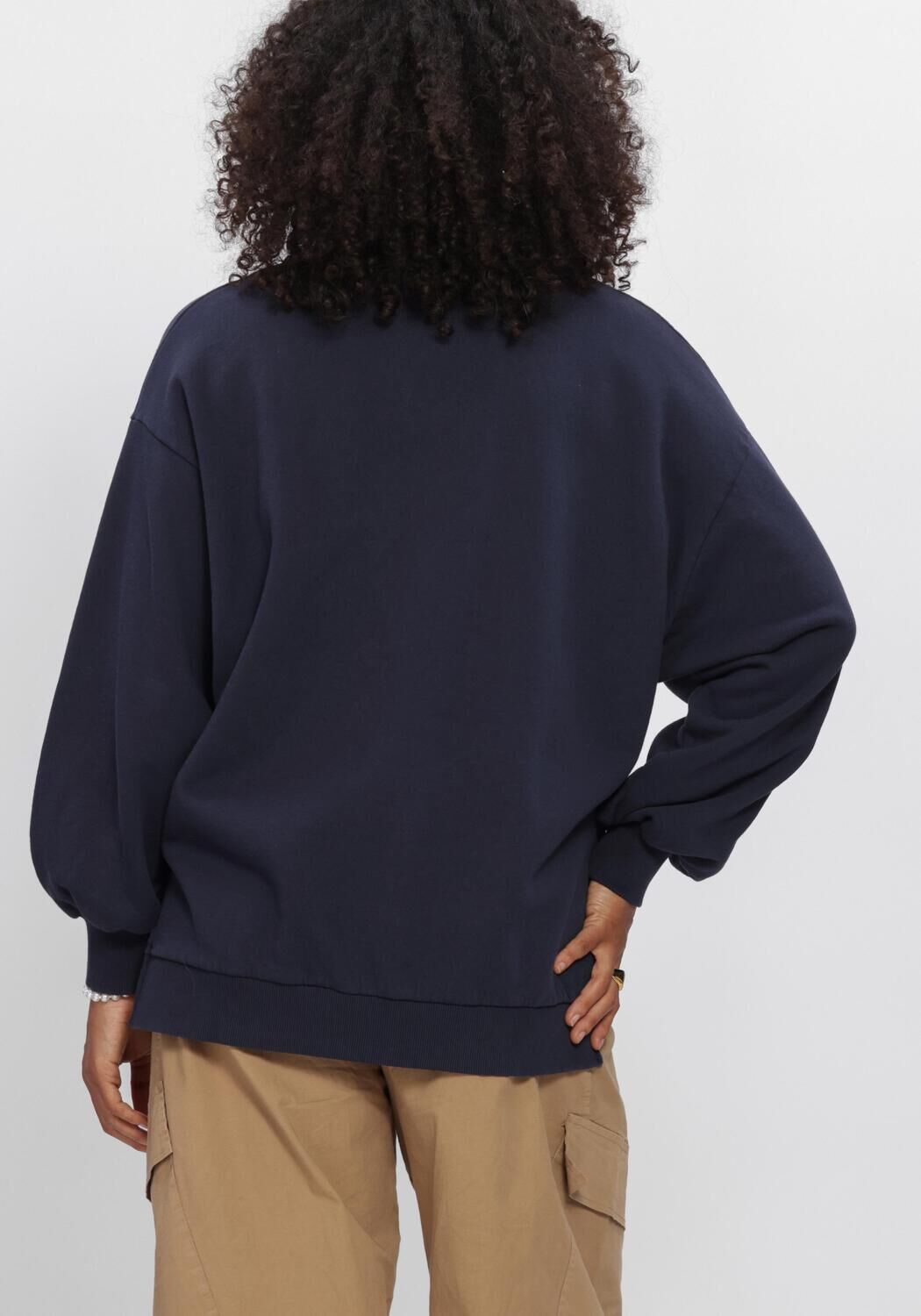 Donkerblauwe BY-BAR Trui LILI LONG SWEATER - large