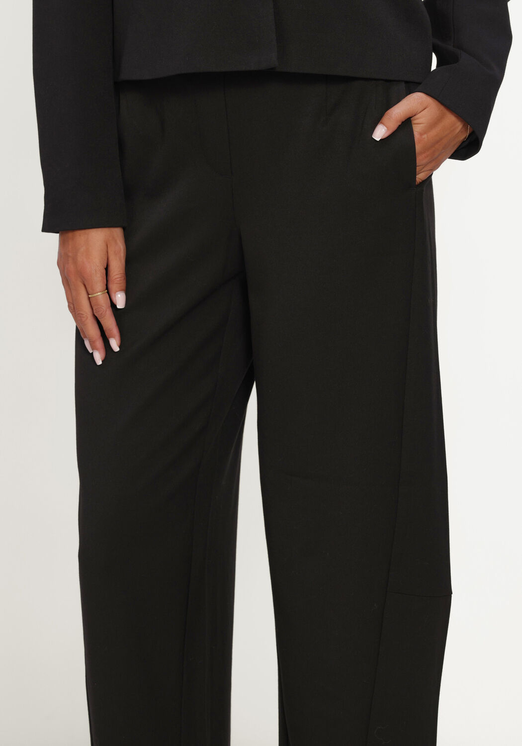 Zwarte OBJECT Broeken/jumpsuits OBJLISA HW ANKEL BARREL - large