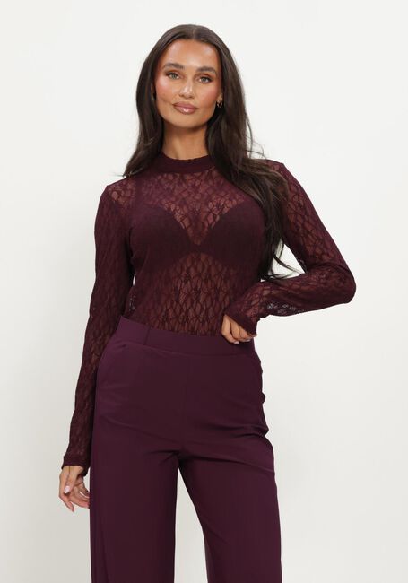STUDIO ANNELOES Haut Reagan lace col top Bordeaux - large