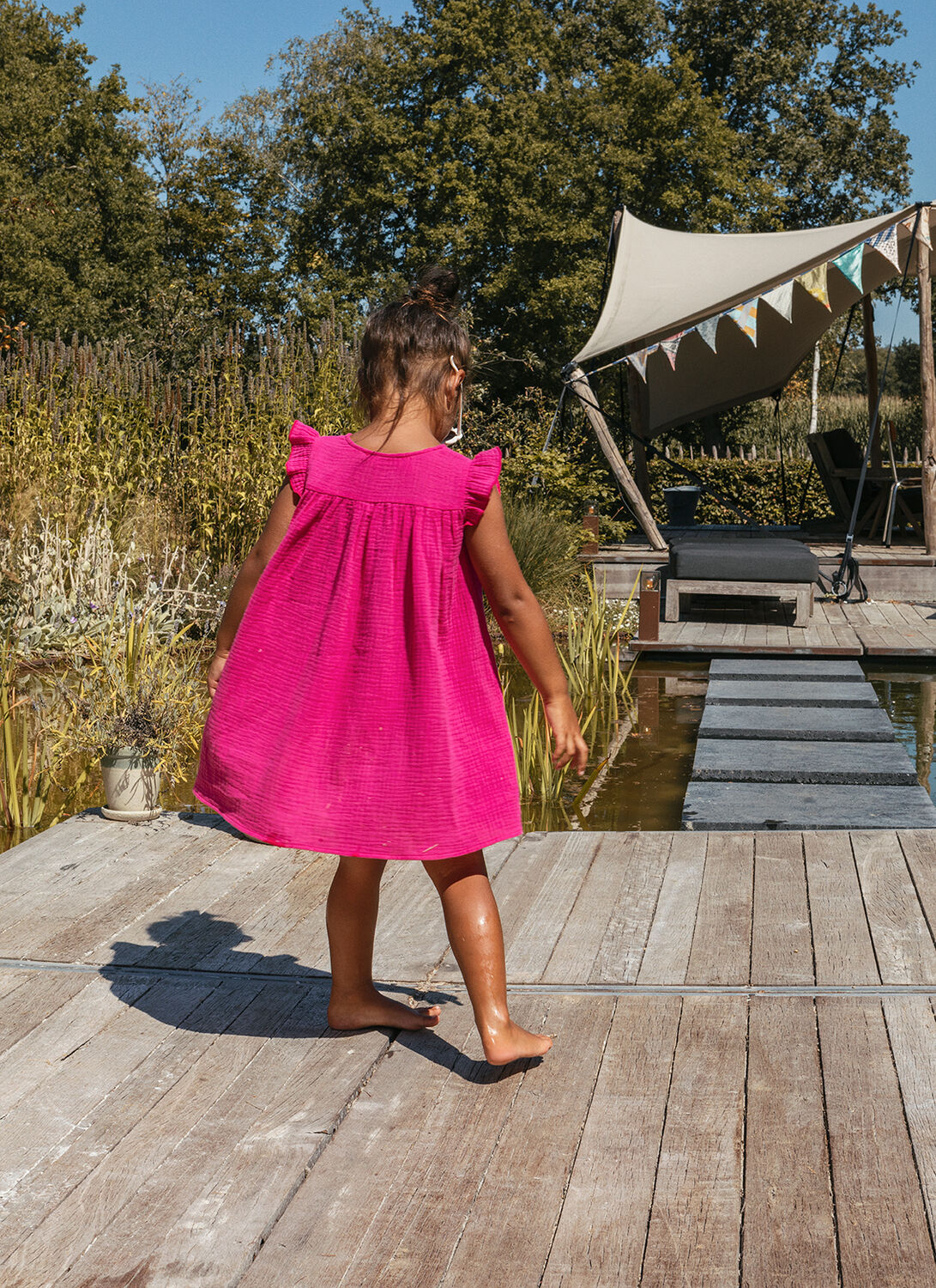 LOOXS Mini robe MOUSSELINE DRESS en rose - large