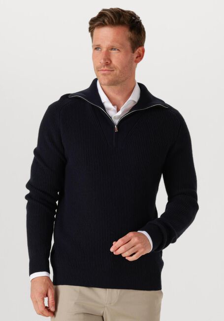 PROFUOMO Pull PULLOVER HALF ZIP Bleu foncé - large
