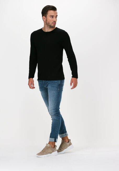 Zwarte SELECTED MEN Trui ROCKY CREW NECK B WEBS - large