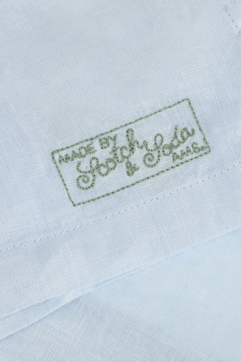 SCOTCH & SODA Chemise d&eacute;contract&eacute; SHORT-SLEEVED REGULAR FIT LINEN SHIRT Bleu clair - large