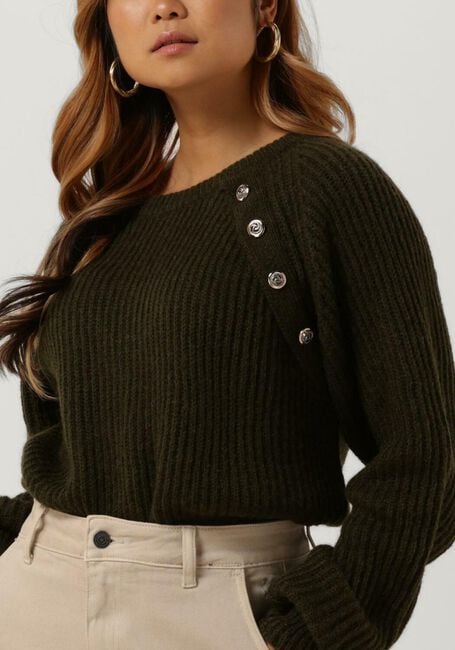 Groene NOTRE-V Trui KNIT BUTTON NV-AZRA - large