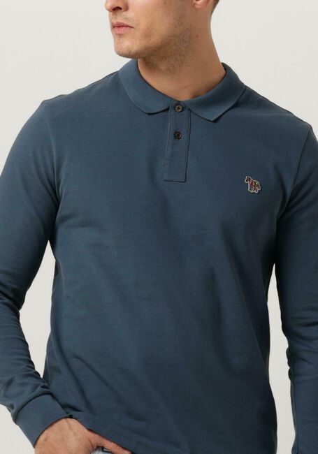 PS PAUL SMITH Polo MENS SLIM FIT LS POLO SHIRT ZEBRA en bleu - large
