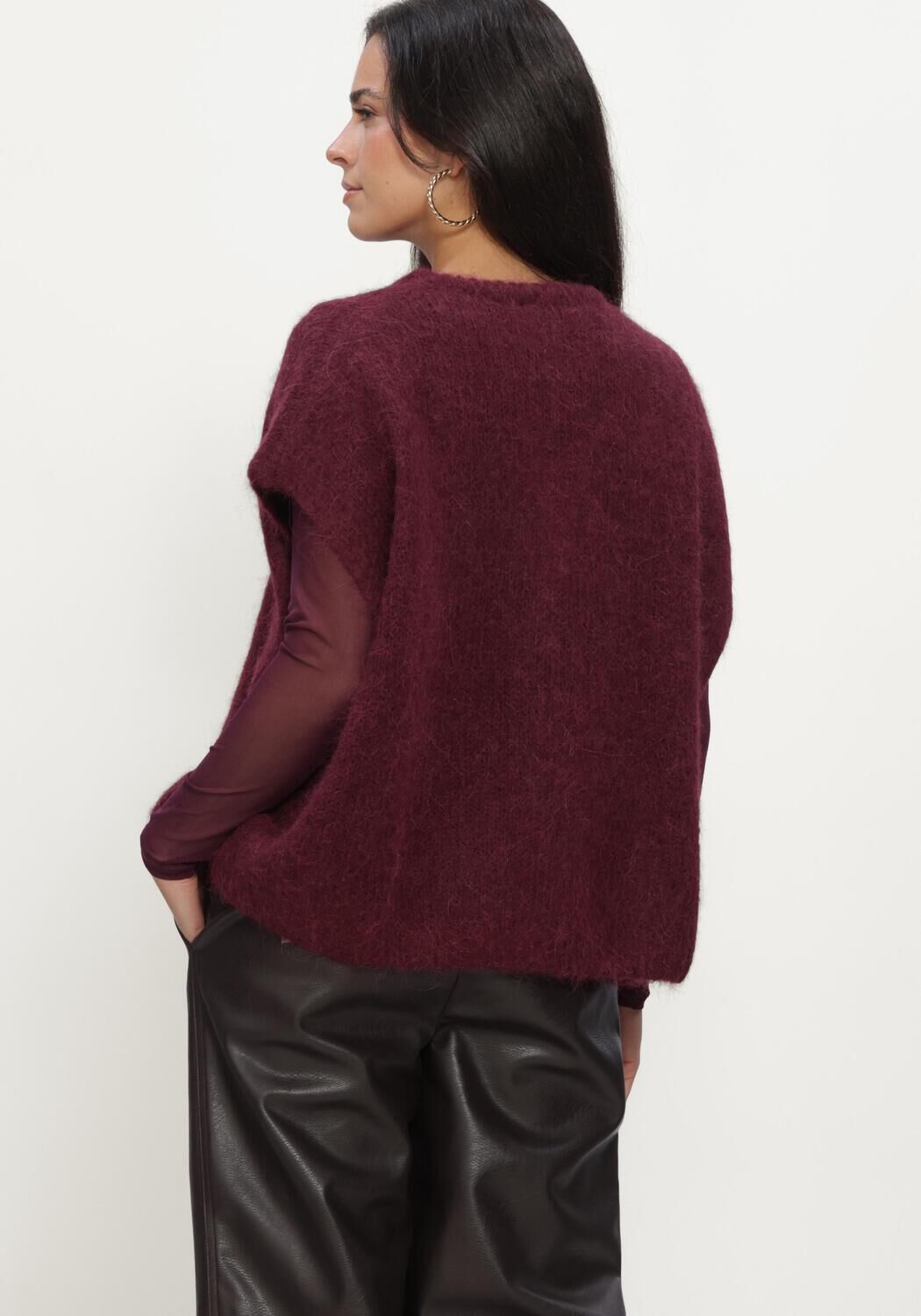 GRACE & MILA Gilet CARDIGAN Bordeaux - large