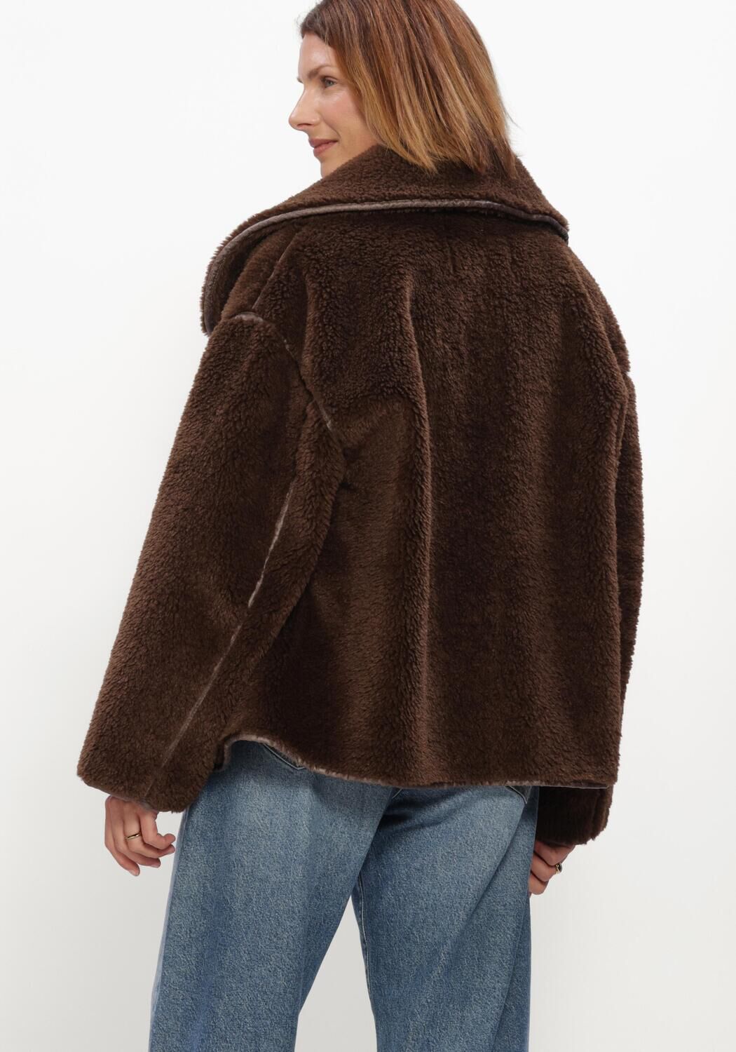 WITHBLACK Manteau Teddy WBLDAJANA PILE JACKET en marron - large