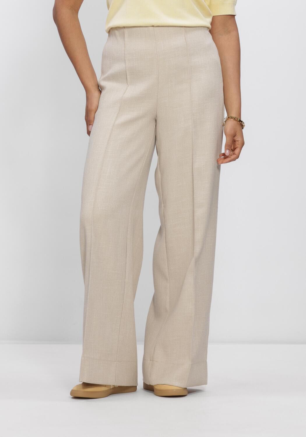 Y.A.S. Pantalon YASCOMIRA HMW PANT en beige - large