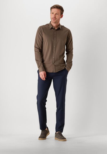 CAST IRON Chemise décontracté LONG SLEEVE SHIRT TWILL JERSEY 2 TONE en marron - large