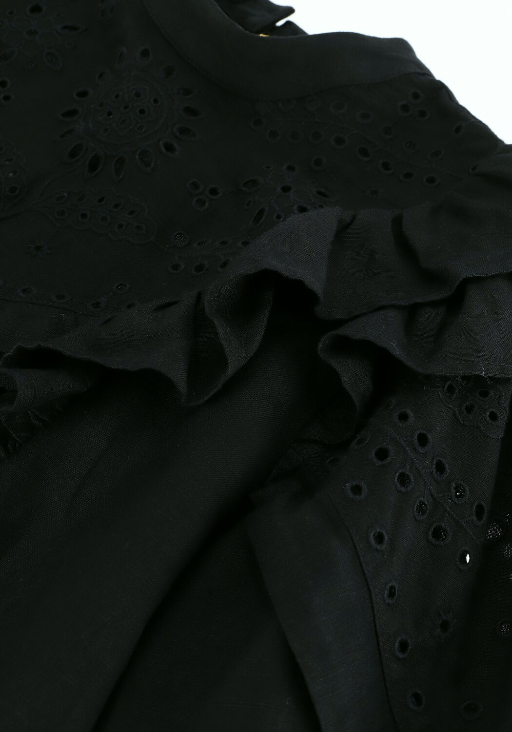 SCOTCH & SODA EMBROIDERED VOLUMINOUS SLEEVED Blouses en noir - large