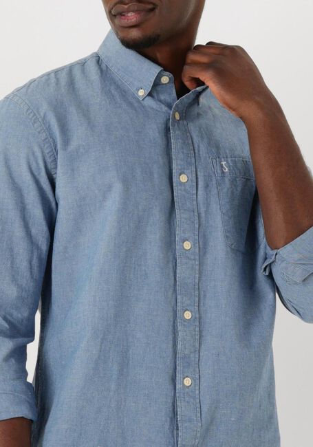 Blauwe BUTCHER OF BLUE Casual overhemd AIDAN CHAMBRAY SHIRT - large