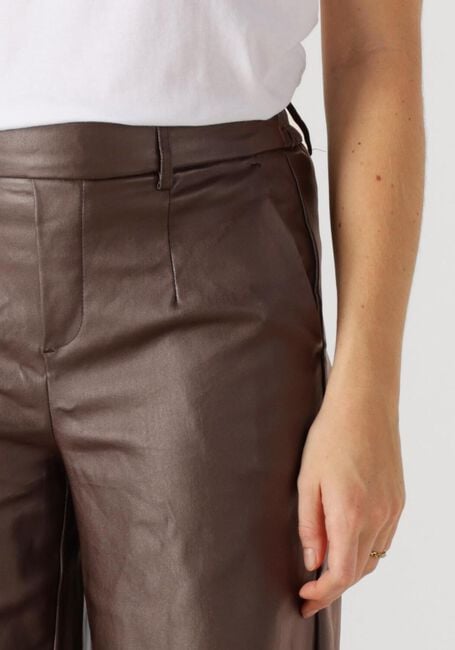 OBJECT Pantalon large OBJMELBA LISA WIDE COATED PANT en marron - large