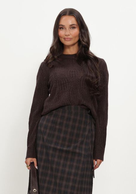 Bruine OBJECT Trui OBJARONA L/S RE KNIT PULLOVER - large