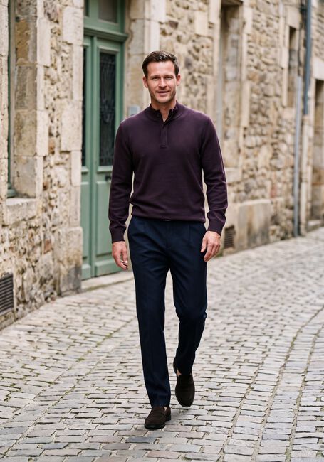Bordeaux STEFANO LAURAN Trui DOUBLE KNIT ZIP - large