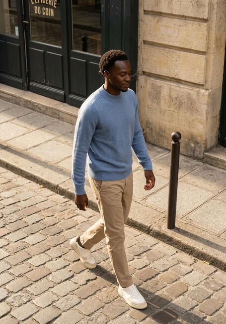 Blauwe ANERKJENDT Trui AKRICO LAMBSWOOL KNIT - large