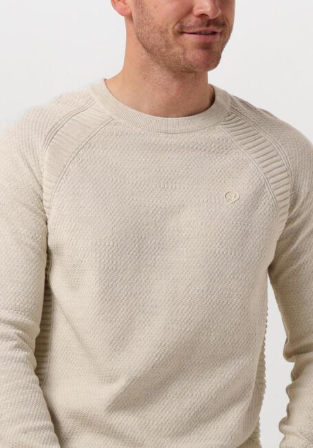 CAST IRON Pull CREWNECK COTTON HEATHER PLATED BLEND en beige - large