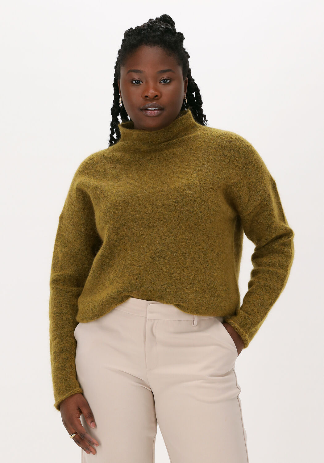 Groene SECOND FEMALE Trui BROOK KNIT T NECK Omoda