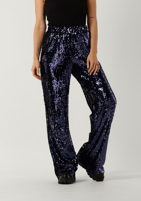 Blauwe COLOURFUL REBEL Pantalon EMY SEQUINS FLARE PANTS - large