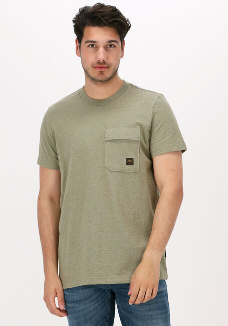 PME LEGEND T-shirt SHORT SLEEVE R-NECK OPEN END MELANGE JERSEY Olive - large