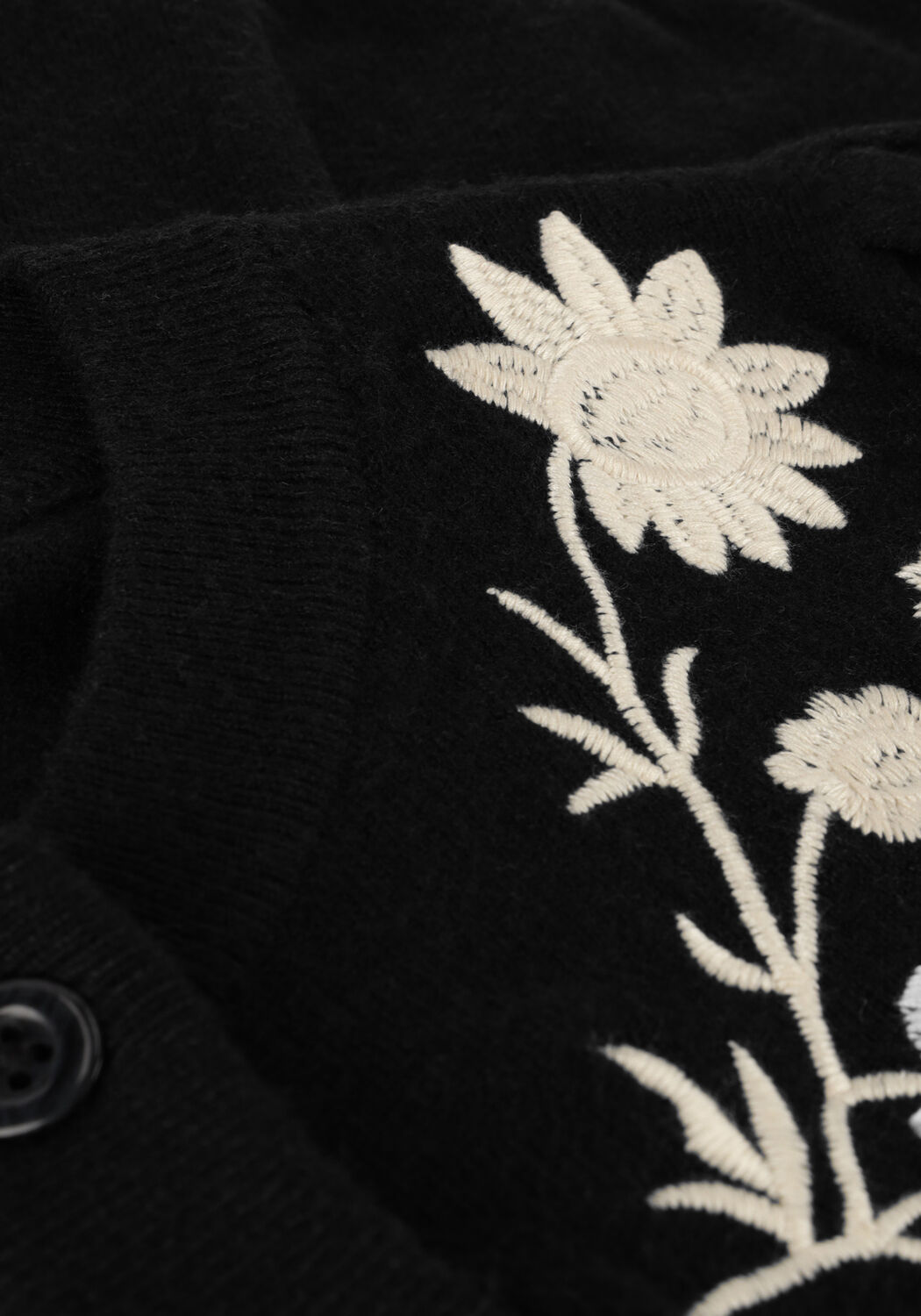 OBJECT Gilet OBJTHESS S/S KNIT EMBROIDERY CARDIGAN E en noir - large