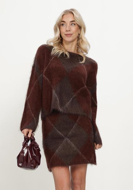 Bruine Y.A.S. Trui YASARGY LS MOHAIR BLEND KNIT PULLOVER - large